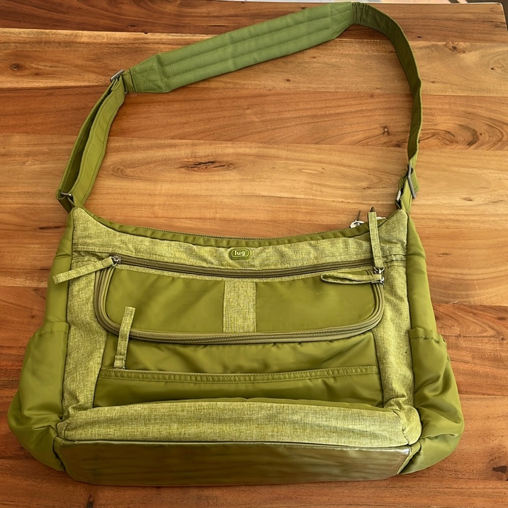 Lug Lime Green Hula Hoop Messenger or Diaper Bag